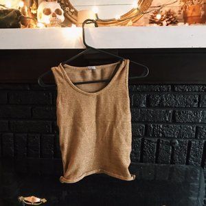 Gold sparkly knit top